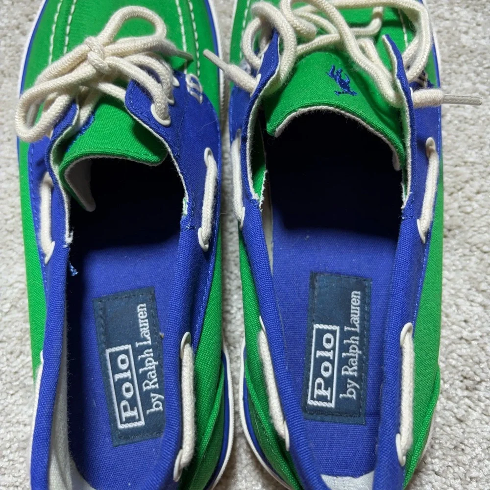 Ralph‎ Lauren men’s blue/green boat shoes sz 8
